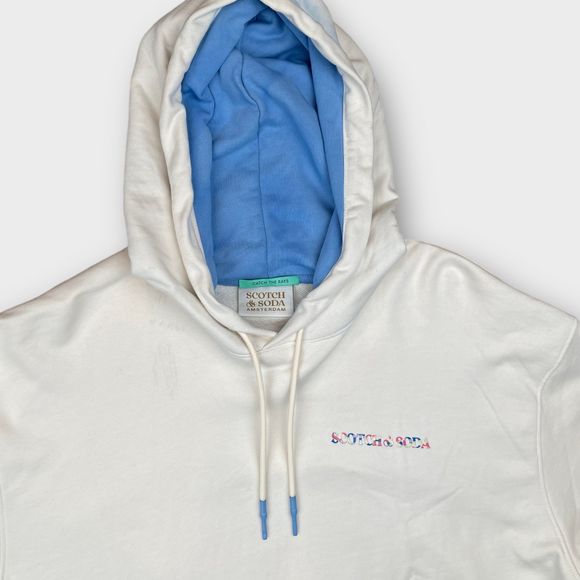 NWOT Scotch & Soda Mens Pullover Logo Hoodie Sweatshirt Sweater Size L (DEFECT) - Picture 2 of 16